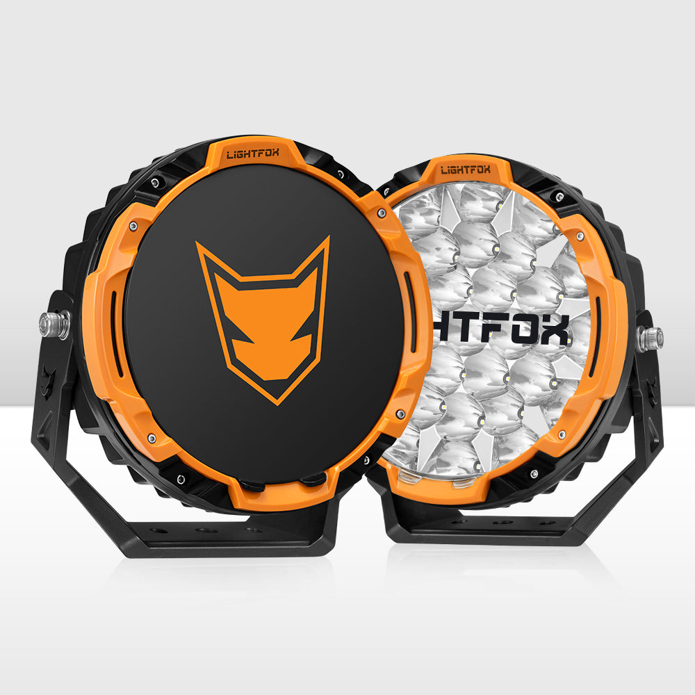 Lightfox 9" Starrix Osram LED Driving Lights Black Round Spotlight DRL Truck 4WD