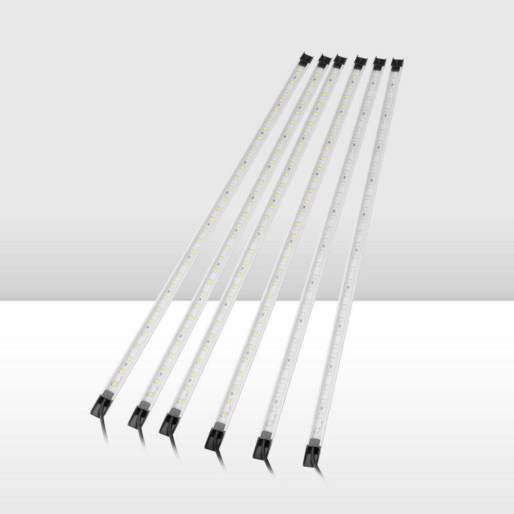 Lightfox 6PCS 12V LED Strip Light Bar Waterproof Amber White Lights Boat Camping