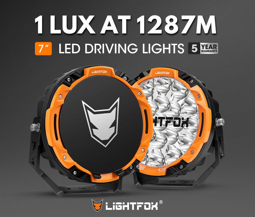 LIGHTFOX 7 inch Starrix Osram LED Driving Lights 1Lux @ 1287m 15,366Lumens