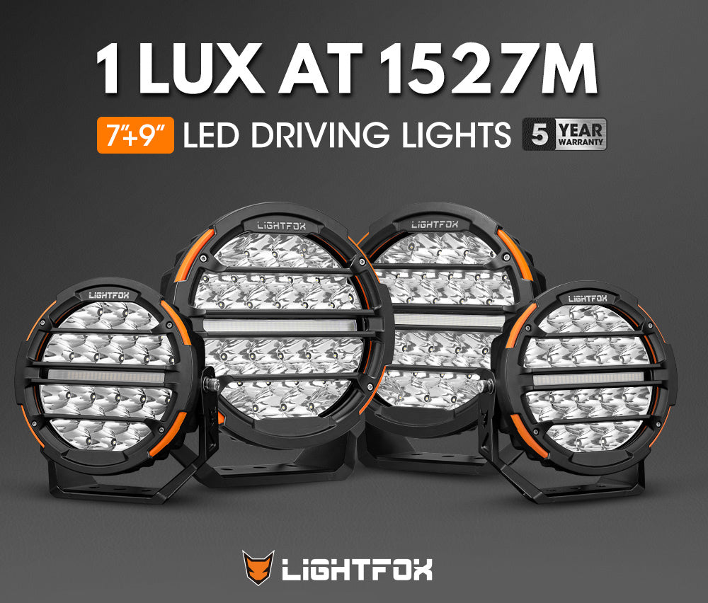 Lightfox 7"+9" Osram LED Driving Lights Round Spotlight Spot DRL Headlight