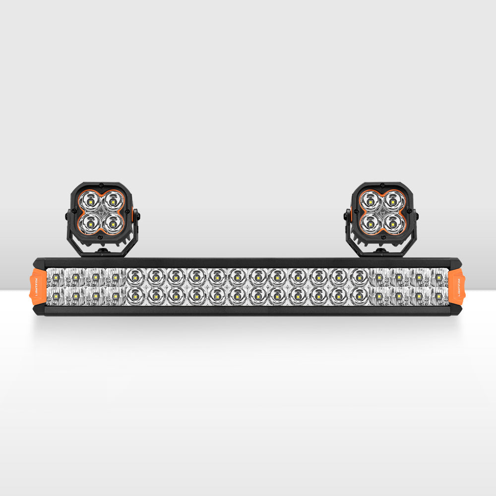 Lightfox 20" Osram LED Light Bar + Pair 3" LED Pod Lights Combo Kit Offroad 4WD
