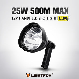 25W Hunting LED Handheld Spotlight Rechargeable Spot Beam Shooting 12V