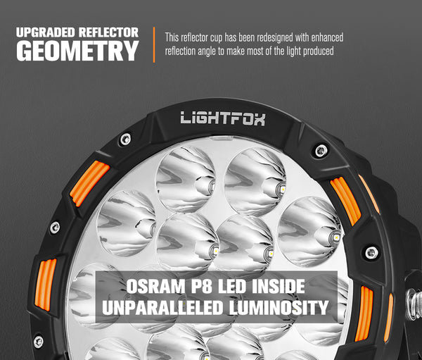 LIGHTFOX OSRAM Driving Spot Lights LED 7inch 1Lux@816m(Pair)