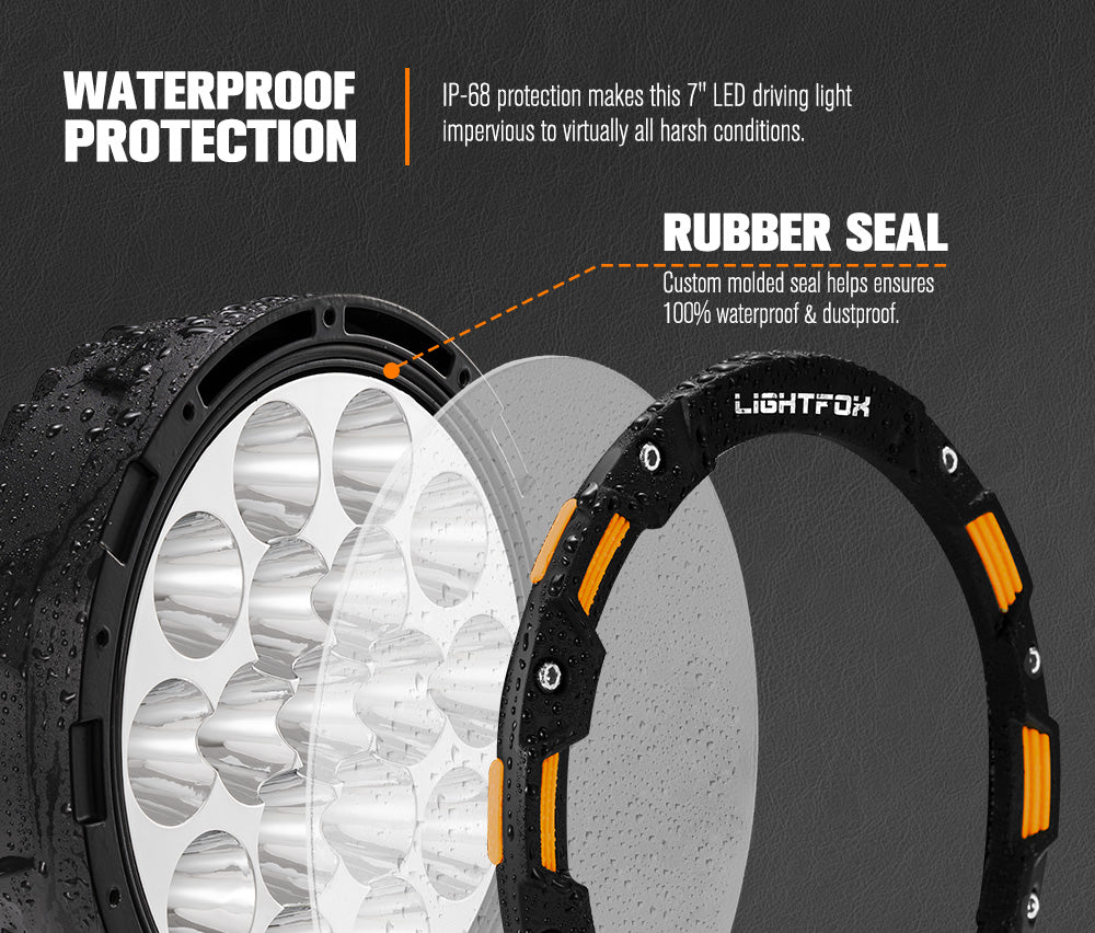 LIGHTFOX OSRAM Driving Spot Lights LED 7inch 1Lux@1,032m(Pair)
