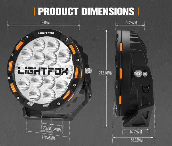 LIGHTFOX OSRAM Driving Spot Lights LED 7inch 1Lux@816m(Pair)