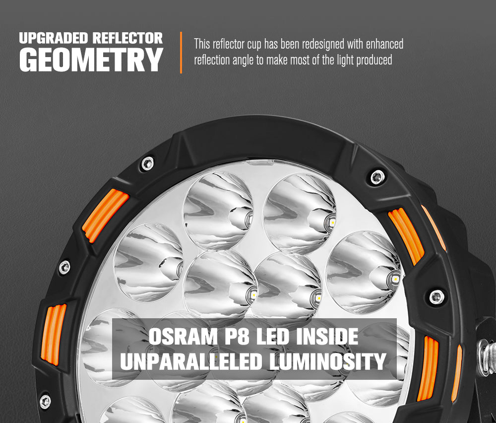 LIGHTFOX OSRAM Driving Spot Lights LED 7inch 1Lux@1,032m(Pair)
