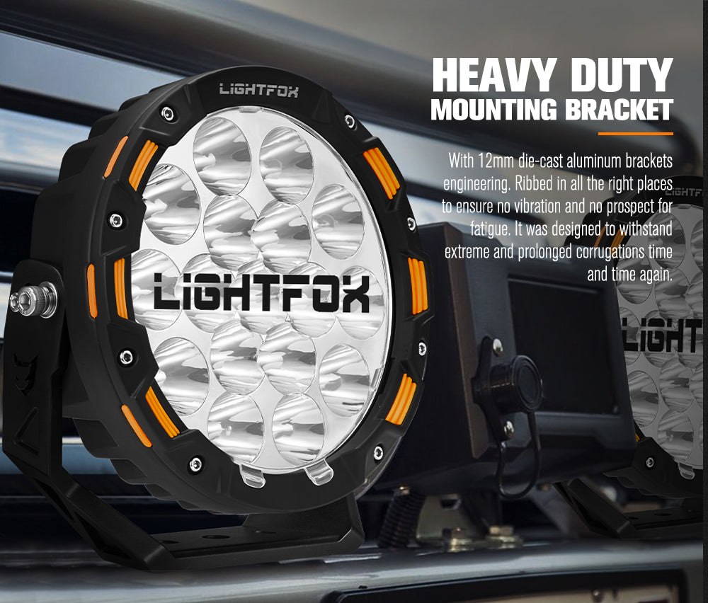 LIGHTFOX 7inch OSRAM LED Driving Spot Lights 1Lux@1,032m(Pair) 13,226Lumens