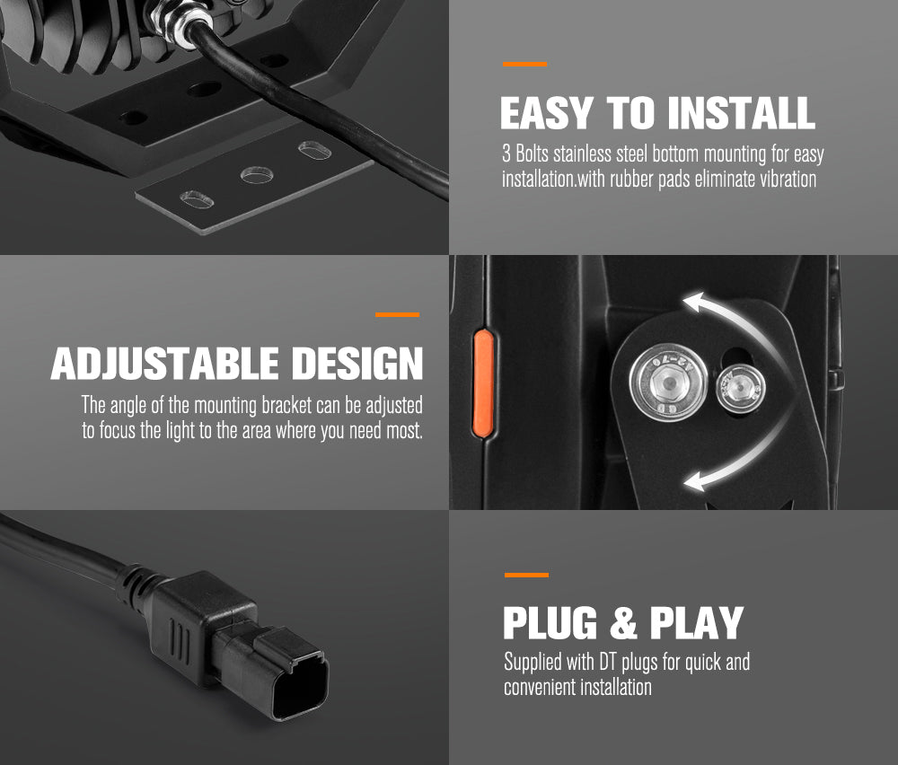 LIGHTFOX 7inch OSRAM LED Driving Spot Lights 1Lux@1,032m(Pair) 13,226Lumens