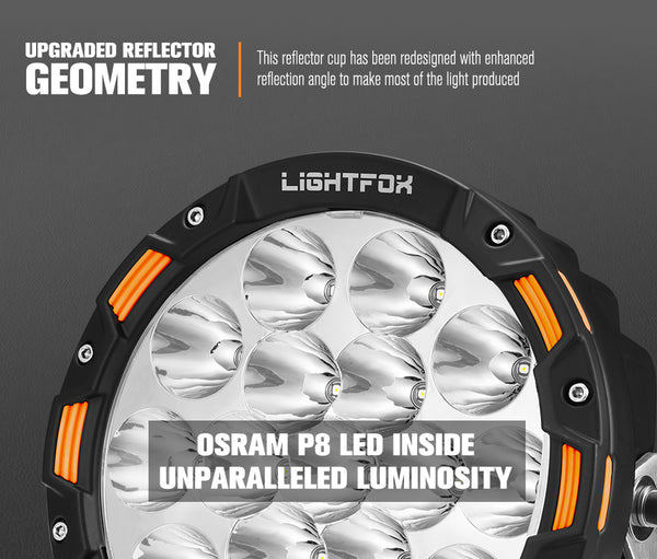 LIGHTFOX OSRAM Driving Spot Lights LED 7inch 1Lux@816m(Pair)