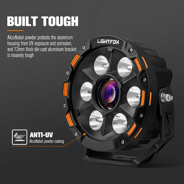 Pair 7inch Osram Laser LED Driving Lights 1Lux @ 2,226m 11,285Lumens