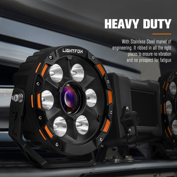 Pair 7inch Osram Laser LED Driving Lights 1Lux @ 2,226m 11,285Lumens