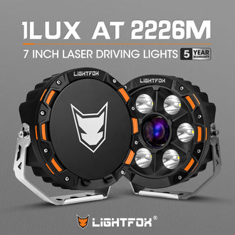 Pair 7inch Osram Laser LED Driving Lights 1Lux @ 2,226m 11,285Lumens