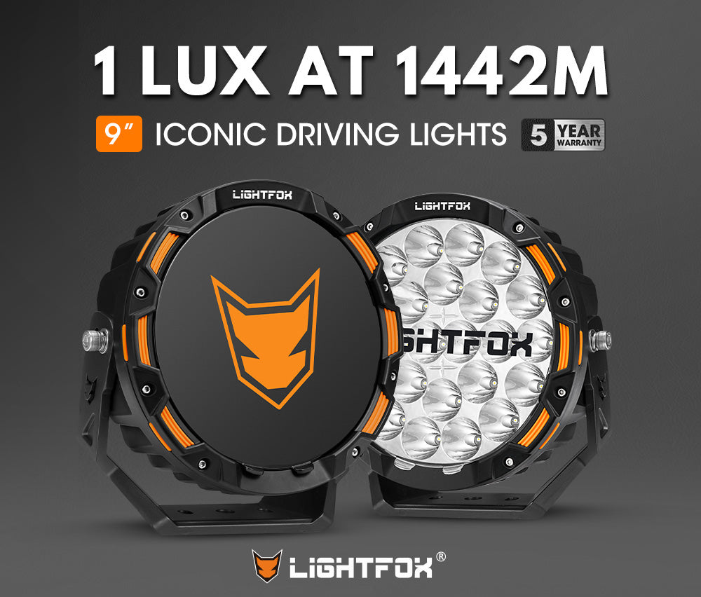 Iconic Series Pair 9inch Osram LED Driving Light 1Lux @1,442m 18,672Lu