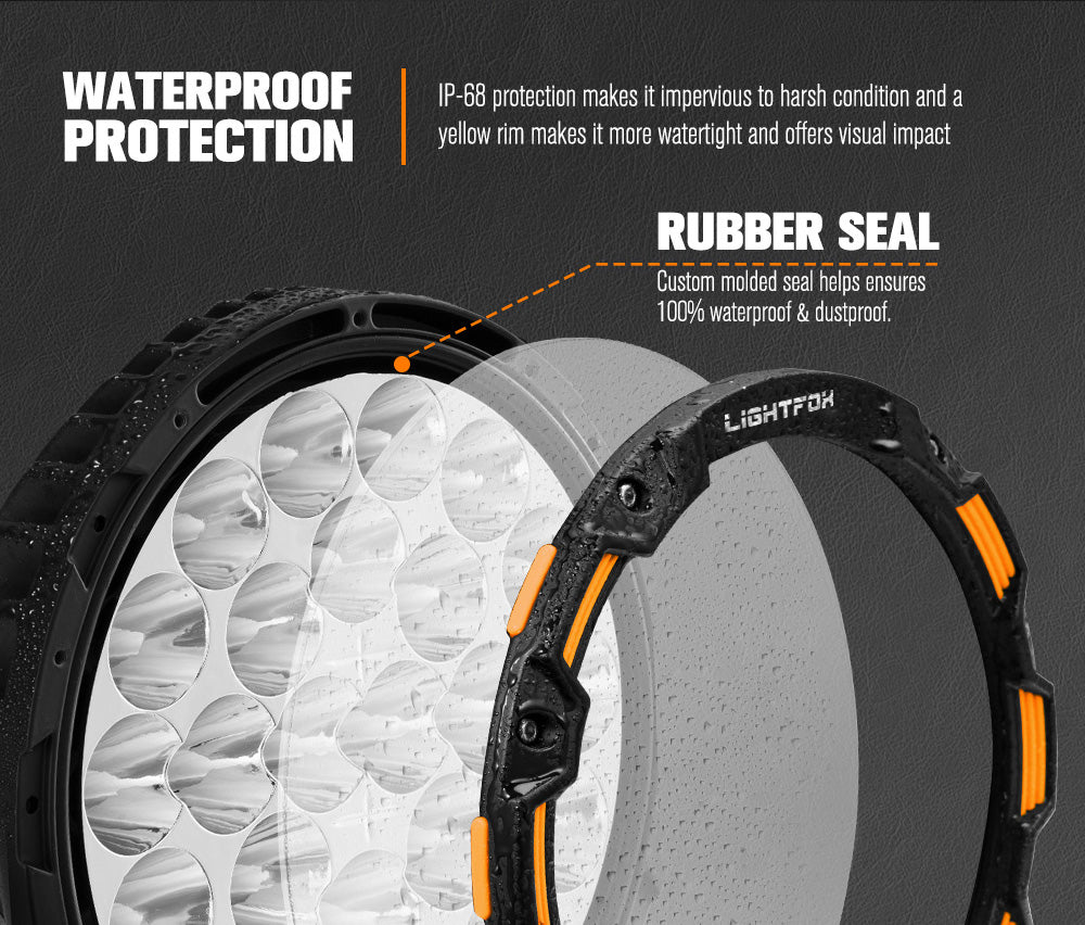 Iconic Series Pair 9inch Osram LED Driving Light 1Lux @1,442m 18,672Lumens