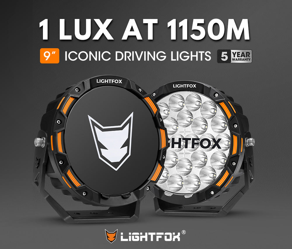 Iconic Series Pair 9inch Osram LED Driving Light 1Lux @1,150m 20,200Lumens