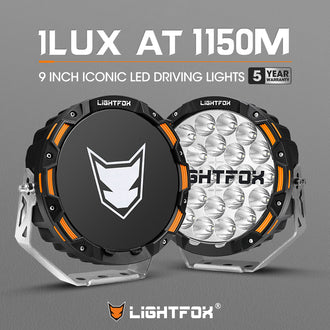 Iconic Series Pair 9inch Osram LED Driving Light 1Lux @1,150m 20,200Lumens