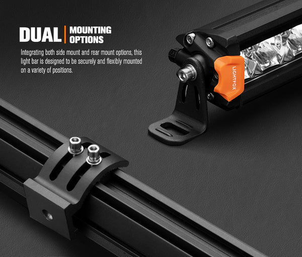 LIGHTFOX OSRAM 9inch LED Driving Lights +40 inch Single Row LED Light Bar + Wiring Kit