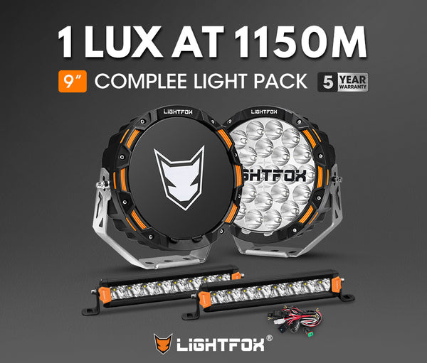 LIGHTFOX OSRAM 9inch LED Driving Lights + 8inch LED Light Pods + Wiring Kit