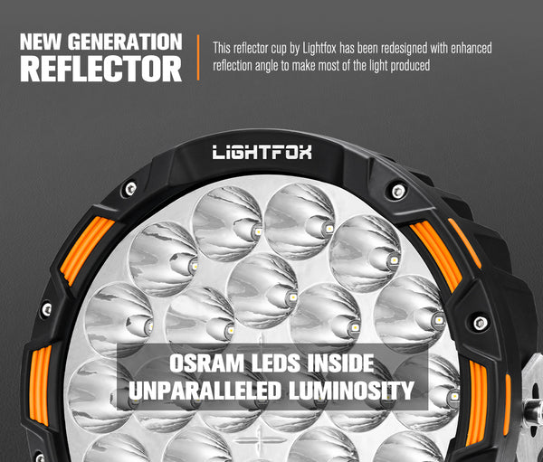 LIGHTFOX OSRAM 9inch LED Driving Lights + 8inch LED Light Pods + Wiring Kit