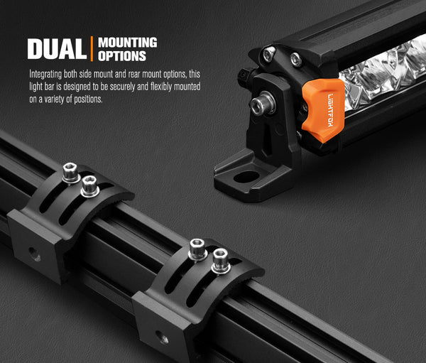 LIGHTFOX Osram 9 inch LED Driving Lights + 20 inch Single Row LED Light Bar w/ Wiring Kit