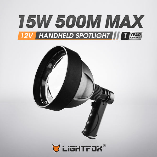 15W Led Handheld Spot Light Rechargeable Spotlight Hunting Shooting T6 12V