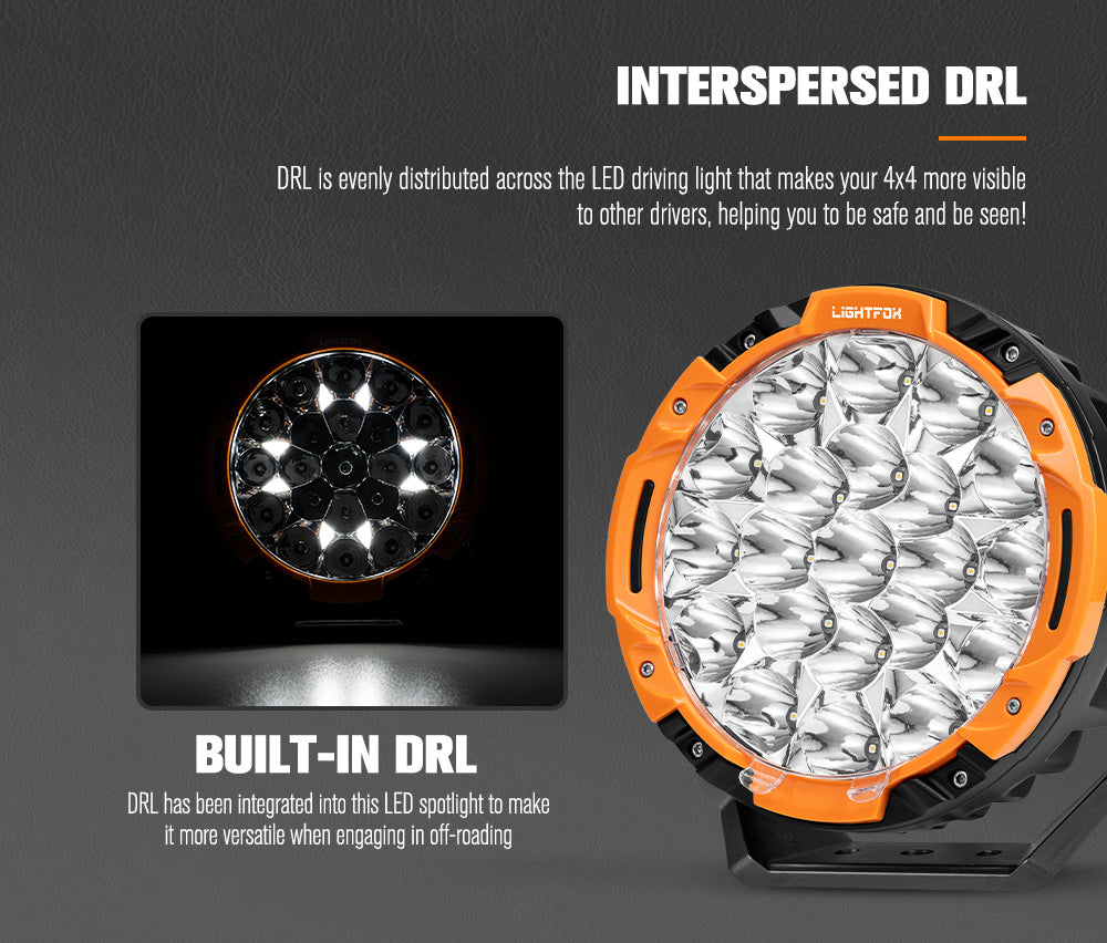 LIGHTFOX 7 inch Osram LED Driving Lights 1Lux @ 1287m 15,366Lumens