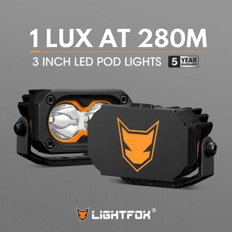 LIGHTFOX Pair 3inch Cygnus-2 Osram LED Pod Lights 1Lux@280m 2,026LM