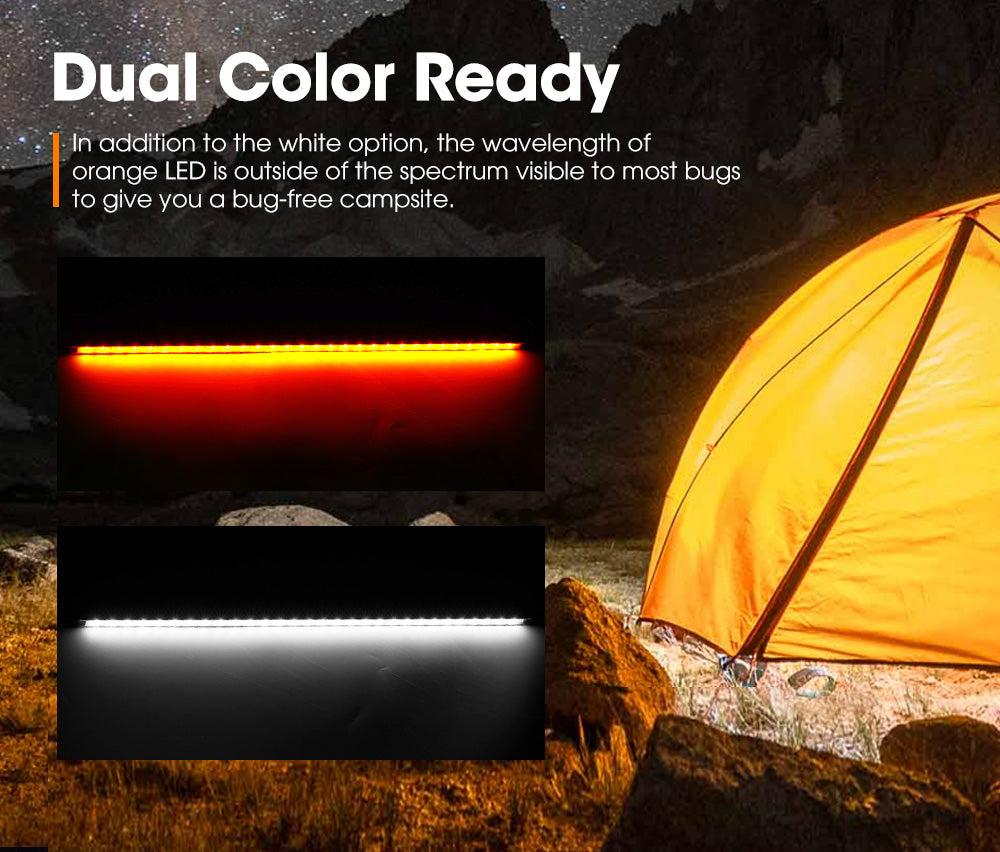 tent light strip Lightfox 6PCS 12V LED Strip Light Bar Waterproof Amber White Lights Bo