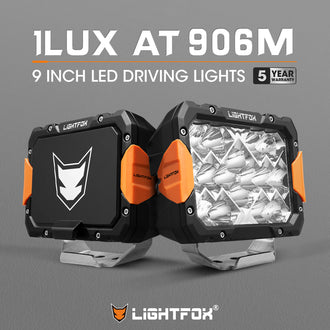 LIGHTFOX Pegasus Series 9inch Osram LED Driving Lights 1 Lux @ 906m 11,390 lumens