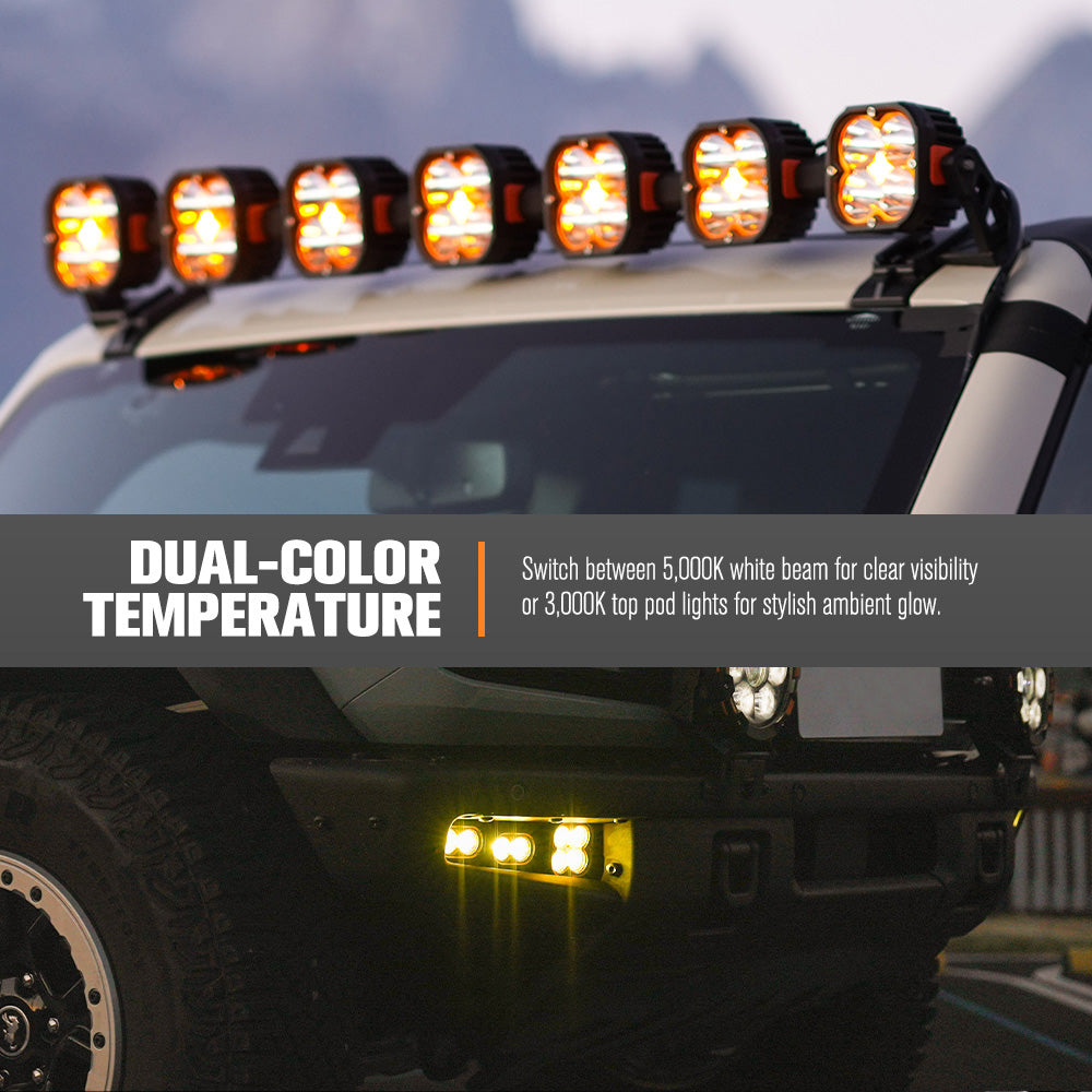 Lightfox 20" Osram LED Light Bar + Pair 3" LED Pod Lights Combo Kit Offroad 4WD