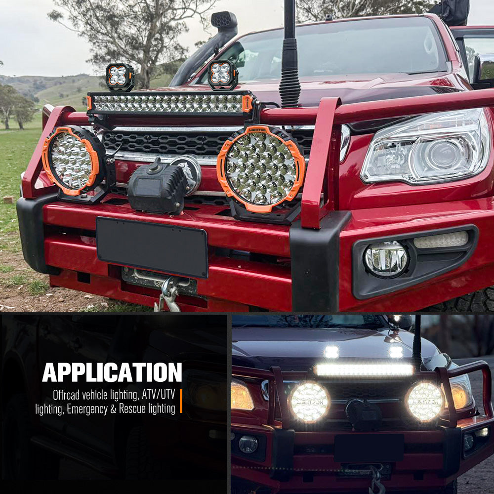 Lightfox 20" Osram LED Light Bar + Pair 3" LED Pod Lights Combo Kit Offroad 4WD