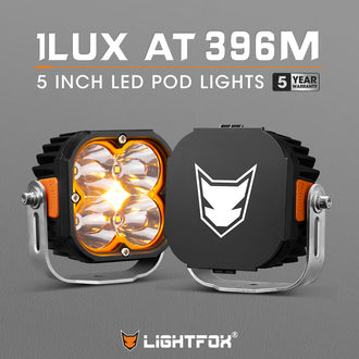 LIGHTFOX Cygnus Pair 5inch Osram LED Pod Lights 1Lux@396m 7,053Lumens